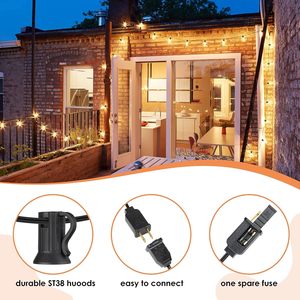Solar al aire libre en iluminación de vacaciones jardín alimentado Led Edison bombilla Cadena de luz - Product Image 6