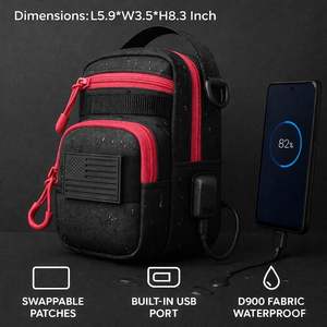 Bolsa Impermeable Pequeña Negra Magnética para Teléfono, Bolsa Deportiva con Imán para Botella de Agua, Bolsa de Gimnasio, Bolsa de Hombro, Funda - Product Image 3