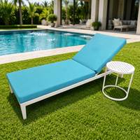 Chaise longue de jardin en aluminium avec coussin pour piscine et terrasse
