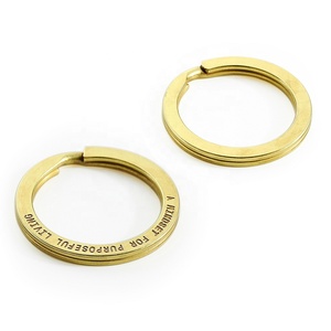 Anillo de latón plano con logo láser grabado, 25mm, 30mm, <span class=keywords><strong>35mm</strong></span>