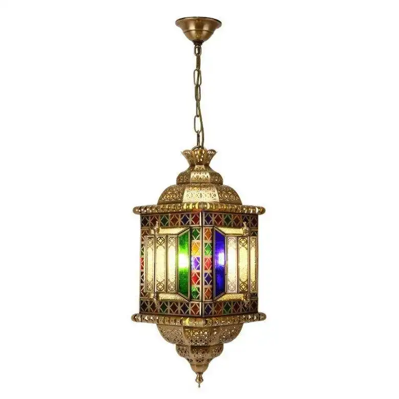 Arab Style Muslim Led Metal Glass Lighting Vintage Decor Pendant Light creative dining room living room chandelier Rooms