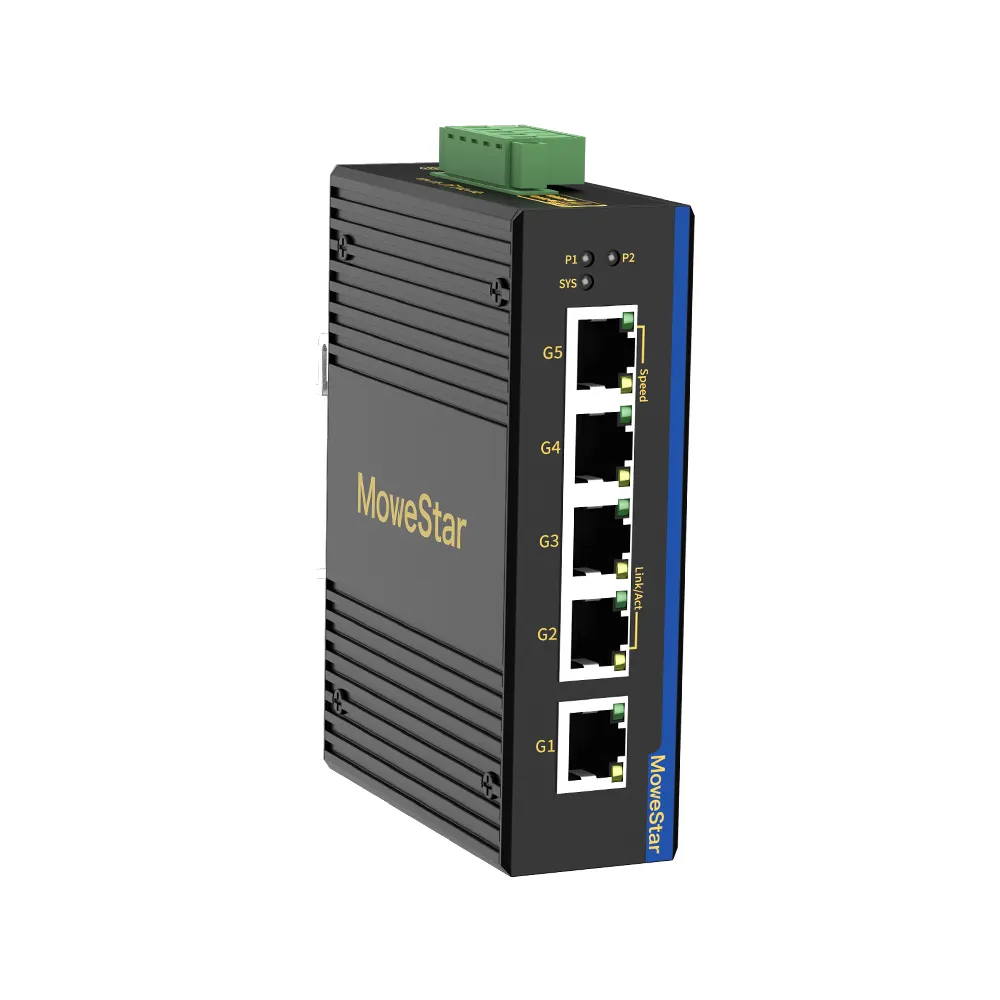 Factory Direct Supply Full Gigabit Layer 2 Din Rail Unmanaged Industrial Ethernet Switch Network 5 Port