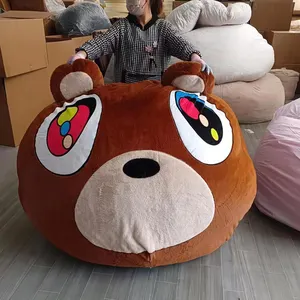 2024 New Design Bear Bean Bag Sofa Foam Filling Bed Soft Comfortable Children Cartoon Children Beanbag Sofa