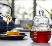 . Pot à miel en cristal Offre Spéciale transparent pour ruche, bocaux à miel en verre avec Dipper et couvercle pour la cuisine domestique