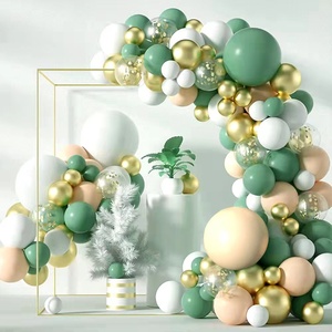 Kit d'arche de ballons en latex vert menthe et blanc métallisé avec confettis, pour Jungle Safari, <span class=keywords><strong>WILD</strong></span> ONE, Anniversaire, Fête des Mères, Mariage, Événement - Product Image 2