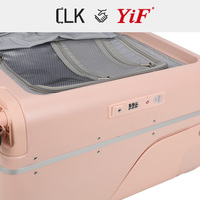 Valise pour enfant à coque rigide ABS+PC, classique, avec siège bébé, 4 roues pivotantes, serrure TSA, ouverture frontale, extensible, bagage à main pour enfants