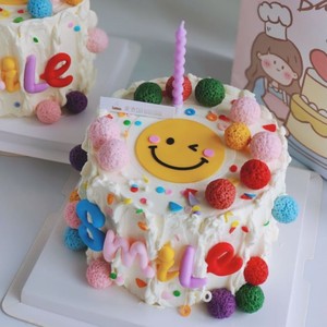 Smiley Face Cake Decorations Colorful Round Birthday Toppers For Children's Party Reusable - Product Image 3