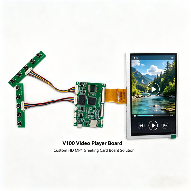 ZXFELEC V100 Multimedia Player Board MP4/MP5 Video Manual Book with Audio Amplifier External Control for Interactive Playback