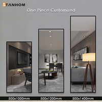 STANHOM Miroir Mural Pleine Longueur sur Pied pour Salon de Beauté Professionnel, Dressing et Cabine d'Essayage