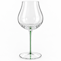 Verre à vin en gros à tige colorée, rose et vert, en verre taillé, gobelet à vin à longue tige pour mariage, banquet, hôtel, restaurant, bar, fête