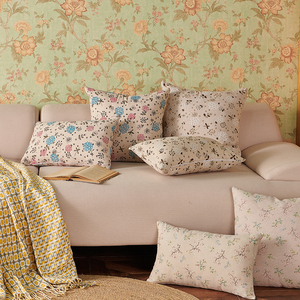 1 pièce Housse de coussin personnalisable, imprimé floral délicat, antistatique, pour canapé de salon <span class=keywords><strong>confortable</strong></span>, chambre, fenêtre en baie, maison, hôtel - Product Image 1