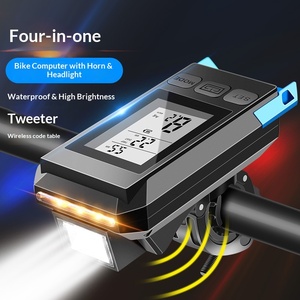 <span class=keywords><strong>Ordinateur</strong></span> de vélo 4-en-1 avec capteur, phare, klaxon, sans fil, rechargeable par USB, étanche, anti-éblouissement, compteur de vitesse pour VTT et vélo de route - Product Image 1