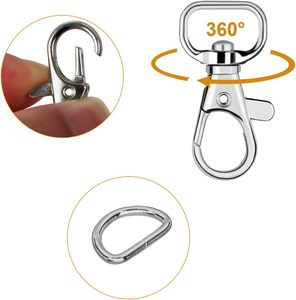 SANNIX Pcs Keychain Clip <b>Hooks</b> With D Ring Include Pcs Swivel <b>Snap</b> <b>Hooks</b> Lanyard Clip And Pcs D Ring For Purse Hardware Sewing P - Product Image 4