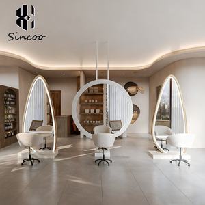 Espejo de Pared Irregular para Barbería, Doble Cara, con Luz LED Personalizada, para Estilistas y Salones de Belleza - Product Image 4