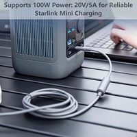 Adaptateur Starlink Mini Type C vers DC, câble d'alimentation étanche, accessoires de remplacement compatibles avec le chargeur 65W, convertisseur de puissance