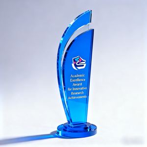 Trofi Akrilik Tanpa Merek Tema Olahraga Warna Merah Anggur Bentuk Ramping Pencetakan UV Ramah Lingkungan Menghargai Prestasi Olahraga - Product Image 2