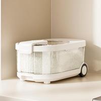 Contenedor de Almacenamiento de Alimentos para Mascotas SHINEHOUSE, con Compartimentos de Plástico para Granos y Arroz, Dispensador Sellado con Ruedas, Impermeable, Capacidad de 3-6L, Moderno