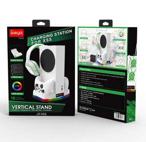 Avec éclairage RVB Station de charge verticale Stand Pour Xboxes <span class=keywords><strong>Série</strong></span> <span class=keywords><strong>S</strong></span> <span class=keywords><strong>Casque</strong></span> Crochet Ventilateur de refroidissement - Product Image 5
