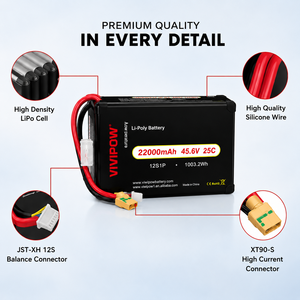 Batterie LiPo HV 22000mAh 45.6V 25C améliorée pour drone agricole, longue autonomie, connecteur personnalisé - Product Image 4