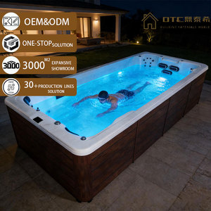 Piscine de nage à contre-courant de luxe 8m-12m à double zone avec système d'eau salée, jacuzzi et isolation automatique pour jardin - Product Image 1