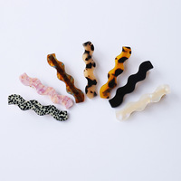 Pinces à cheveux ondulées en acétate de 6 cm, style coréen, faites à la main, pour femmes, imprimé écaille de tortue et léopard, accessoires de fête pour franges et cheveux latéraux, en carton