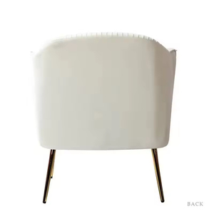 Design moderne Simple <span class=keywords><strong>Contemporain</strong></span> Élégant Loisirs <span class=keywords><strong>Petit</strong></span> <span class=keywords><strong>Fauteuil</strong></span> Rembourré Hôtel Velours Blanc - Product Image 5