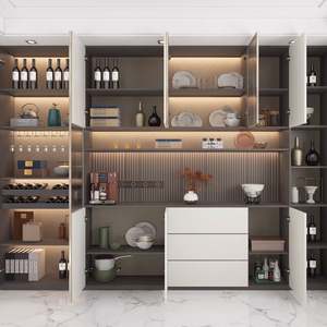 Modern Luxury Solid Wood <b>Sideboard</b> Cabinet for Kitchen Living Room and Bedroom Wine Storage & Display Function Home Decor - Product Image 3