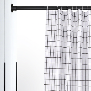 GQK GW257903 Tringle à linge télescopique perforée en acier inoxydable, tringle à rideaux moderne, fixation murale, design détachable, pour salle de bain - Product Image 1