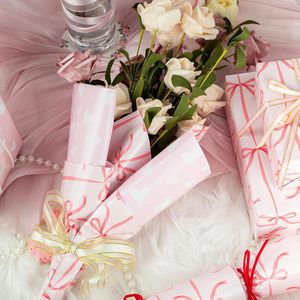 Burymento Pink Bow Wrapping Paper 17 In X 32.8 Ft Reversible Art Paper For Baby Shower Birthday Valentines Mothers Day - Product Image 5