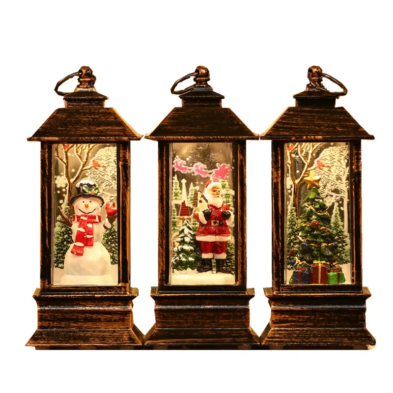 ポータブル装飾クリスマスLEDランプクリスマスキャンドルホルダー小さなオイルランプクリスマスツリー装飾ライト