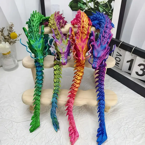 ของเล่นไดโนเสาร์พันลอง ยูนิเซ็กซ์ พิมพ์ลาย 3 มิติ ข้อต่อขยับได้ ของเล่นสัตว์และไดโนเสาร์สร้างสรรค์ ทำจากพลาสติก - Product Image 6