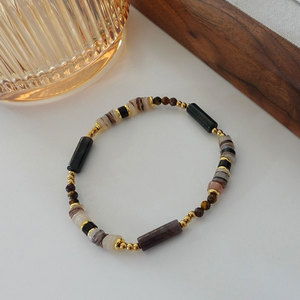 High Quality 316L Stainless Steel 14k 18k Gold Plated Fashion <b>Bracelets</b> & Bangles Tiger Eye And Pearl <b>Beaded</b> <b>Bracelet</b> for Women - Product Image 4