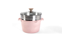 MGC Marmites à soupe et à bouillon en métal de qualité supérieure 24/28cm revêtement antiadhésif en marbre moulé sous pression à fond d'induction