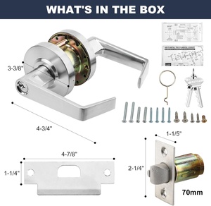 Bảo mật cao cấp thương mại 2 ANSI <span class=keywords><strong>l</strong></span>ối vào đòn bẩy xử <span class=keywords><strong>l</strong></span>ý khóa hợp kim kẽm cho các tòa nhà thương mại - Product Image 3