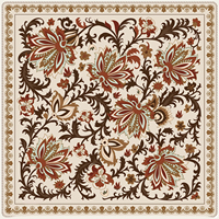 Tapis de jeu de Mahjong américain style antique à motifs floraux, bleu-vert, art botanique, avec dos antidérapant en caoutchouc, pour soirée de jeu