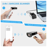 Lector de etiquetas RFID híbrido inalámbrico NFC HF RFID y escáner de código de barras 1D2DQR Connect Blue Tooth para sistema de hospitalidad minorista