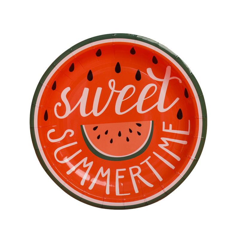 Custom Printing Paper Plate for Food Round Paper Tray Disposable Party Tableware