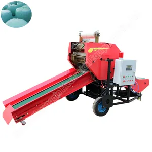Full automatic straw hay round engine silage cutter with baler machine