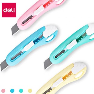 Deli Mini Utility Knife Plastic Handle Stainless Steel Blade Craft Paper Cutter For Office School Use - Product Image 5
