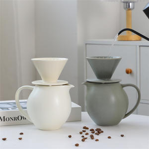 Carafe à café en céramique écologique grande capacité, design rétro, idéale pour les filtres à café goutte à goutte – Meilleure vente - Product Image 1