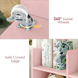 Estantería rosa para niños con 6 contenedores de almacenamiento, organizadores de juguetes multiusos, estantería con <span class=keywords><strong>3</strong></span> cajones para dormitorio, guardería, sala de juegos - Product Image 4