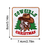 Patchs brodés thermocollants style Boho Country Western, motifs Botte de cowboy, Longhorn, Cactus, Père Noël, pour vêtements, chapeaux et cadeaux de Noël