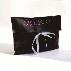 Bolsa de Regalo de Seda Satén con Cordón, Personalizada con Logotipo de Marca, Ecológica, Duradera, Impresa en Serigrafía, Color Natural, 20*15cm - Product Image 3