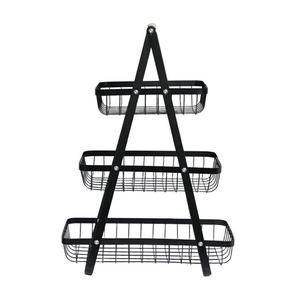 3-Tier Detachable Metal <b>Wire</b> Snack and Fruit <b>Basket</b> Storage Rack Kitchen Organizer for Bread and Fruit Storage - Product Image 2