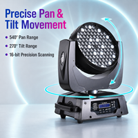Luz móvil LED RGBW de 108x3W 324W con zoom motorizado DMX512 de 14 canales y giro de 540° °   Inclinación 270 °   Para Conciertos, Clubes, Bodas, Bares