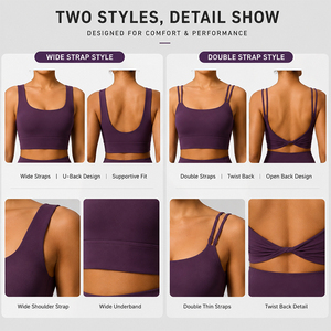 Women Yoga Outfit 2 Piece Quick Dry Crop Top Tummy Control <b>Flared</b> <b>Leggings</b> with Pockets Gym Activewear Set - Product Image 4