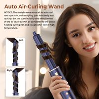 Sèche-cheveux pliable 7-en-1 personnalisé avec diffuseur et boucleurs automatiques, styler à air chaud pour salon et voyage
