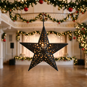 Wholesale Star Shape Lantern with Stars Cutwork for Christmas Home and Events Decoration - Product Image 3