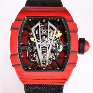 Montre multifonction de luxe pour homme, rouge et noir, en fibre de carbone NTPT, squelette, tourbillon automatique, mécanique, sport, course - Product Image 2