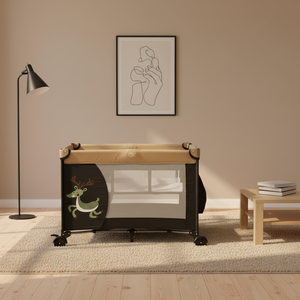 Ensemble de lit bébé en métal personnalisable avec deuxième niveau pour salon, avec impression de dessin animé - Product Image 3